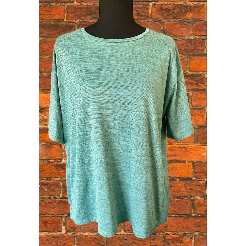 REI Co-op  Shirt women‎ Short Sleeve Space Dye Activewear Teal Green